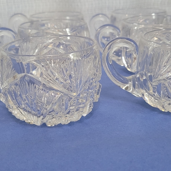 ❤VINTAGE AMERICAN BRILLIANT CUT CRYSTAL CUP SET 12 PIECES - Picture 4 of 7